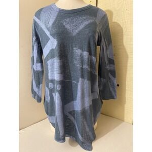 Jess & Jane Womens Medium Abstract Print Long Sleeve Tunic Top Casual‎ Style